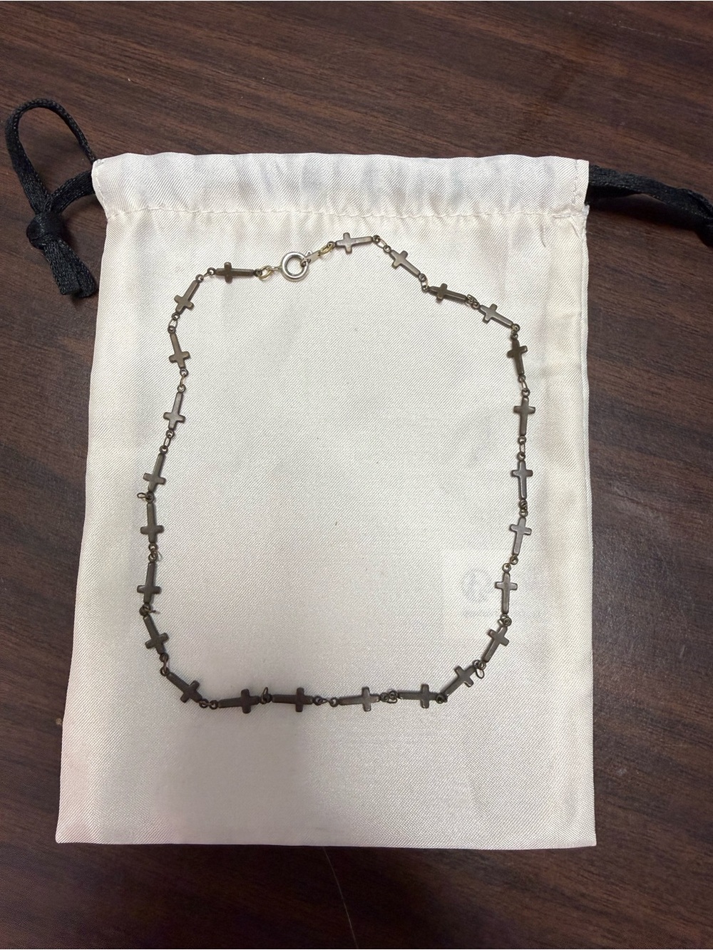 Cross Link Necklace in Antique Silver